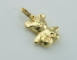 New 9ct Yellow Gold Teddy Bear Charm / Pendant - Fox Jewellery
