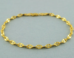 9ct Yellow Gold Mariner Style Anchor Chain Bracelet 19cm / 7.5" - Fox Jewellery