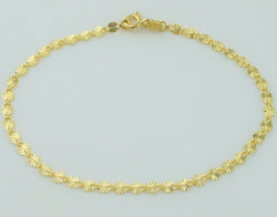 9ct Gold Starburst Diamond Cut Forzatina Chain Bracelet - Fox Jewellery