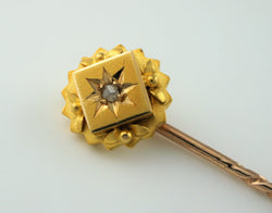 Antique Victorian 15ct Yellow Gold Gemstone Stick Pin - Fox Jewellery
