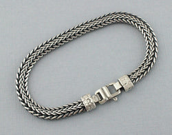 Mens Silver Herringbone Bracelet - 925 Sterling Silver 8.5 - Fox Jewellery