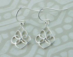 925 Sterling Silver Fancy Open Wire Drop Dangle Earrings - Fox Jewellery