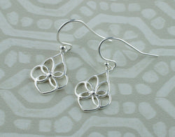 925 Sterling Silver Fancy Open Wire Drop Dangle Earrings - Fox Jewellery