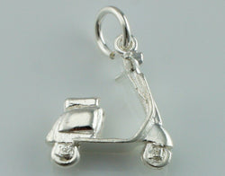 925 Sterling Silver Vespa Moped Scooter Charm - Pendant - Fox Jewellery