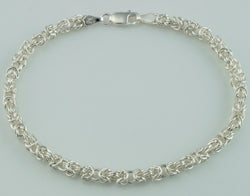 925 Sterling Silver Round Byzantine Bracelet 7.5" - Fox Jewellery