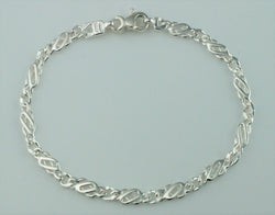 925 Sterling Silver Flat Celtic Style Bracelet - Fox Jewellery