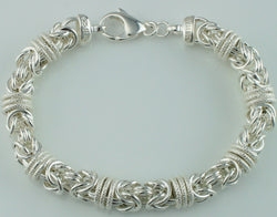 925 Sterling Silver Round Chunky Byzantine Bracelet - Fox Jewellery