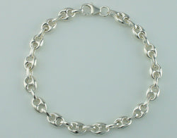 925 Sterling Silver Marine / Mariner Anchor Chain Bracelet - Fox Jewellery