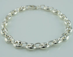 925 Sterling Silver Marine / Mariner Anchor Chain Bracelet - Fox Jewellery