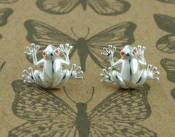925 Sterling Silver Frog Stud Earrings - Fox Jewellery