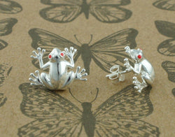 925 Sterling Silver Frog Stud Earrings - Fox Jewellery