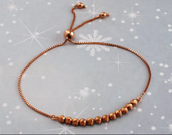 9ct Rose Gold Ball & Chain Adjustable Bracelet - Fox Jewellery