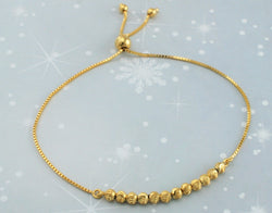 9ct Yellow Gold Ball & Chain Adjustable Bracelet - Fox Jewellery