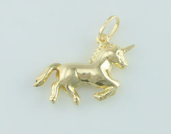 New 9ct Yellow Gold Unicorn Charm / Pendant - Fox Jewellery