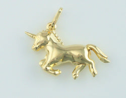 New 9ct Yellow Gold Unicorn Charm / Pendant - Fox Jewellery