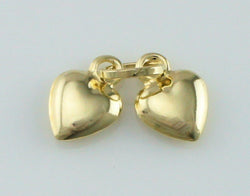 9ct Yellow Gold Double Heart Charm - Pendant - Fox Jewellery