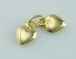 9ct Yellow Gold Double Heart Charm - Pendant - Fox Jewellery