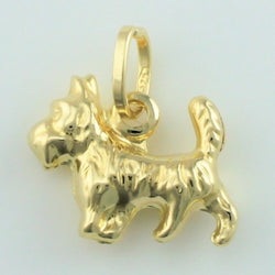 9ct Yellow Gold Yorkshire Terrier Dog Pendant / Charm - Fox Jewellery