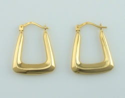 9ct Yellow Gold Oblong Handbag Creole Earrings - Fox Jewellery