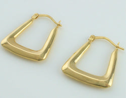 9ct Yellow Gold Oblong Handbag Creole Earrings - Fox Jewellery
