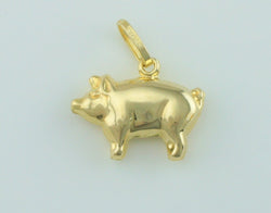 9ct Yellow Gold Pig Pendant - Charm - Fox Jewellery
