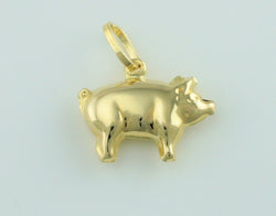 9ct Yellow Gold Pig Pendant - Charm - Fox Jewellery