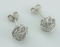 925 Sterling Silver Wire Ball Stud Earrings - Fox Jewellery