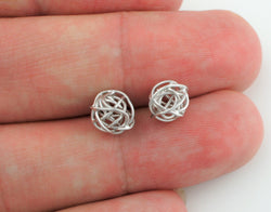 925 Sterling Silver Wire Ball Stud Earrings - Fox Jewellery