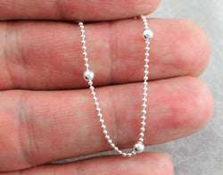 925 Sterling Silver Balls and Bead Chain Bracelet 7" - Fox Jewellery