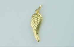 New 9ct Yellow Gold Angel Wing Charm / Pendant - Fox Jewellery