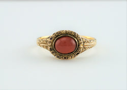 Fine Antique 22ct Yellow Gold & Carnelian Engraved Ring - 1862 - Fox Jewellery