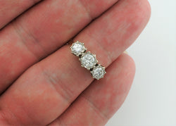 Fine Vintage 18ct Yellow Gold 1.00ct Diamond Trilogy Engagement Ring - Fox Jewellery