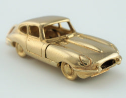 Rare Fine Vintage 9ct Yellow Gold E-Type Jaguar Sports Car Charm / Pendant 1967 - Fox Jewellery