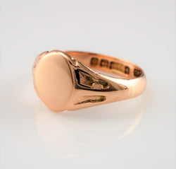 Antique 9ct Rose Gold Signet Ring - Size N - Fox Jewellery