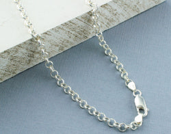 Men's 925 Solid Sterling Silver Round Belcher Rolo Chain Ladies Necklace 4.5mm - Fox Jewellery