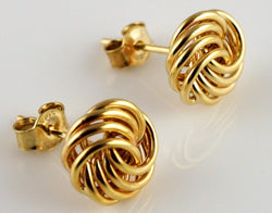 9ct Yellow Gold Fancy Knot Stud Earrings - Fox Jewellery