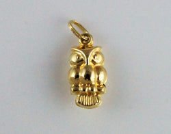 9ct Yellow Gold Owl Pendant - Charm - Fox Jewellery