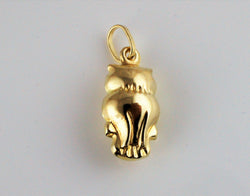 9ct Yellow Gold Owl Pendant - Charm - Fox Jewellery