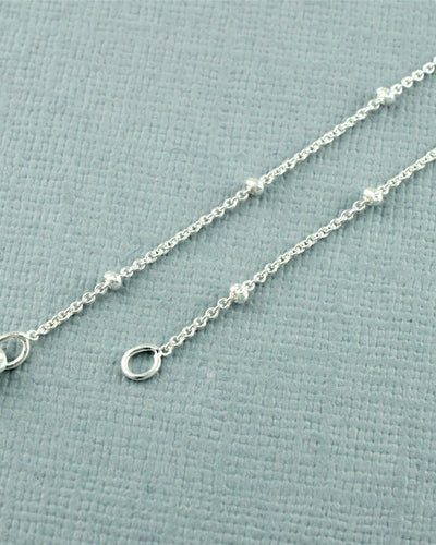 925 Sterling Silver Balls and Trace Chain Bracelet 7" - Fox Jewellery