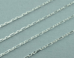 Dainty 925 Sterling Silver Diamond Cut Figaro Belcher Bracelet 7.5" - Fox Jewellery