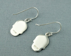 Skull Earrings Day Of The Dead 925 Sterling Silver Skull Drop Earrings - Fox Jewellery