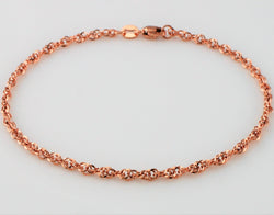 9ct Rose Gold Diamond Cut Prince Of Wales Bracelet 7" - Fox Jewellery