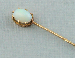 Antique Yellow Gold Natural Opal Stick Pin - Tie Pin - Fox Jewellery