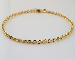 9ct Yellow Gold Diamond Cut Prince Of Wales Bracelet 18cm / 7 inch - Fox Jewellery