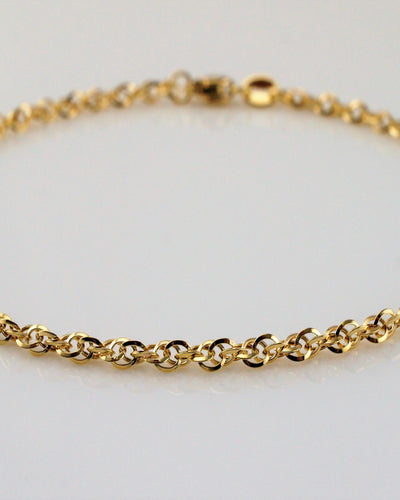 9ct Yellow Gold Diamond Cut Prince Of Wales Bracelet 18cm / 7 inch - Fox Jewellery
