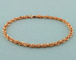 9ct Rose Gold Diamond Cut Prince Of Wales Bracelet 7.5 Inch - Fox Jewellery