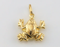 9ct Yellow Gold Frog Pendant - Charm - Fox Jewellery