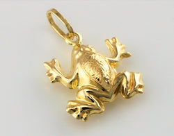 9ct Yellow Gold Frog Pendant - Charm - Fox Jewellery