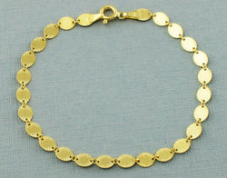 9ct Gold on Sterling Silver Starburst Diamond Cut Forzatina Chain Bracelet - Fox Jewellery