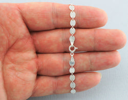 925 Sterling Silver Starburst Diamond Cut Forzatina Chain Bracelet - Fox Jewellery